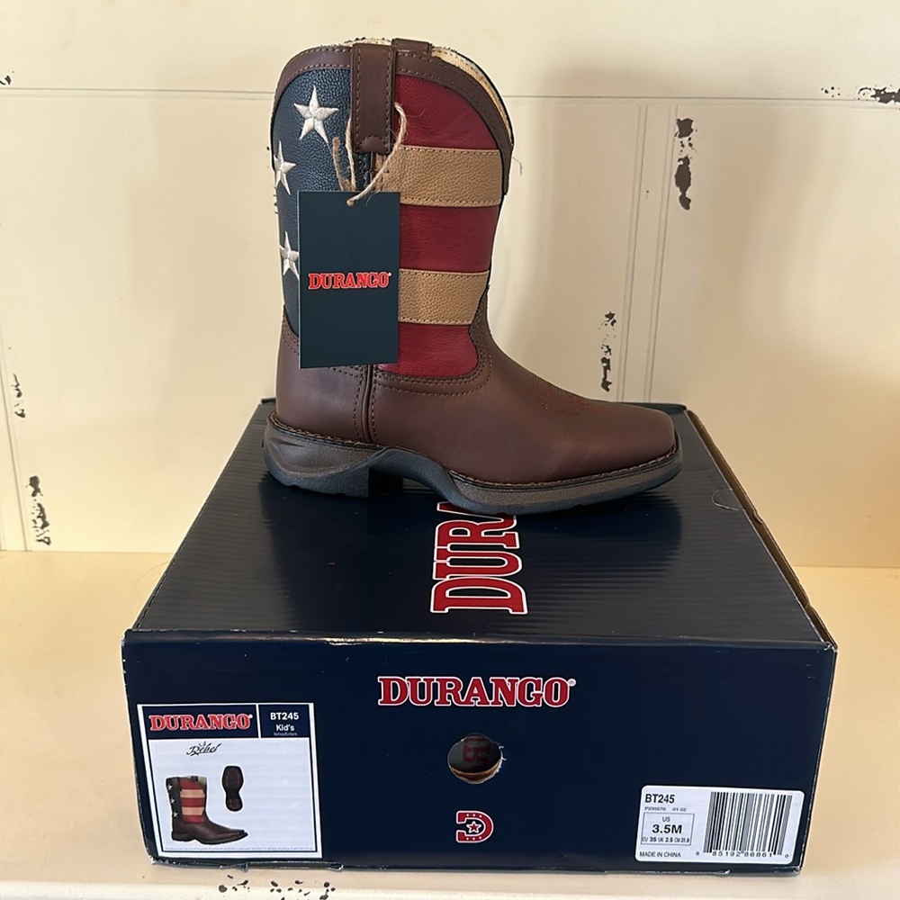 LIL' DURANGO Kids American Flag Western Boots - Picture 2 of 6